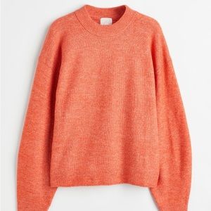 H&M orange knit sweatshirt